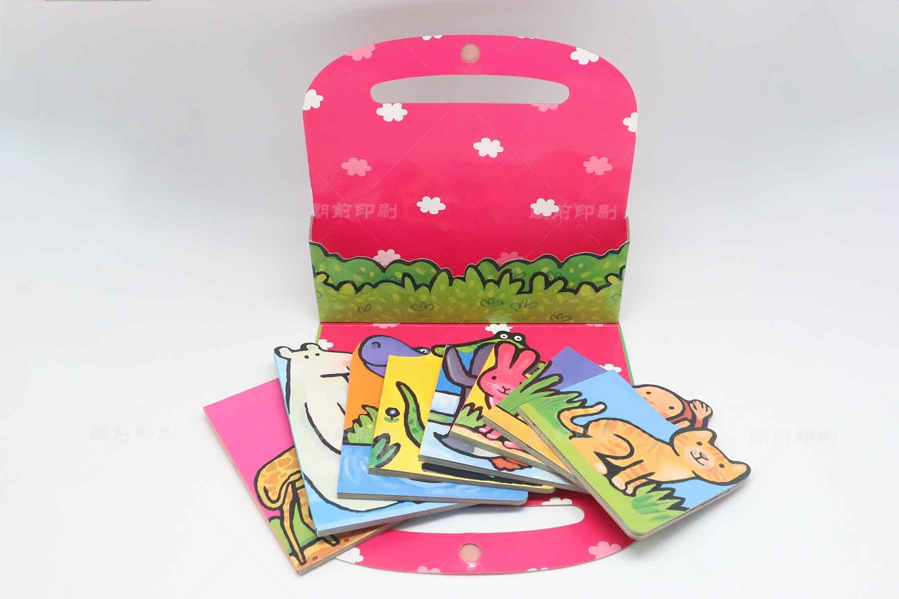 动物 平装儿童手提套装书盒印刷